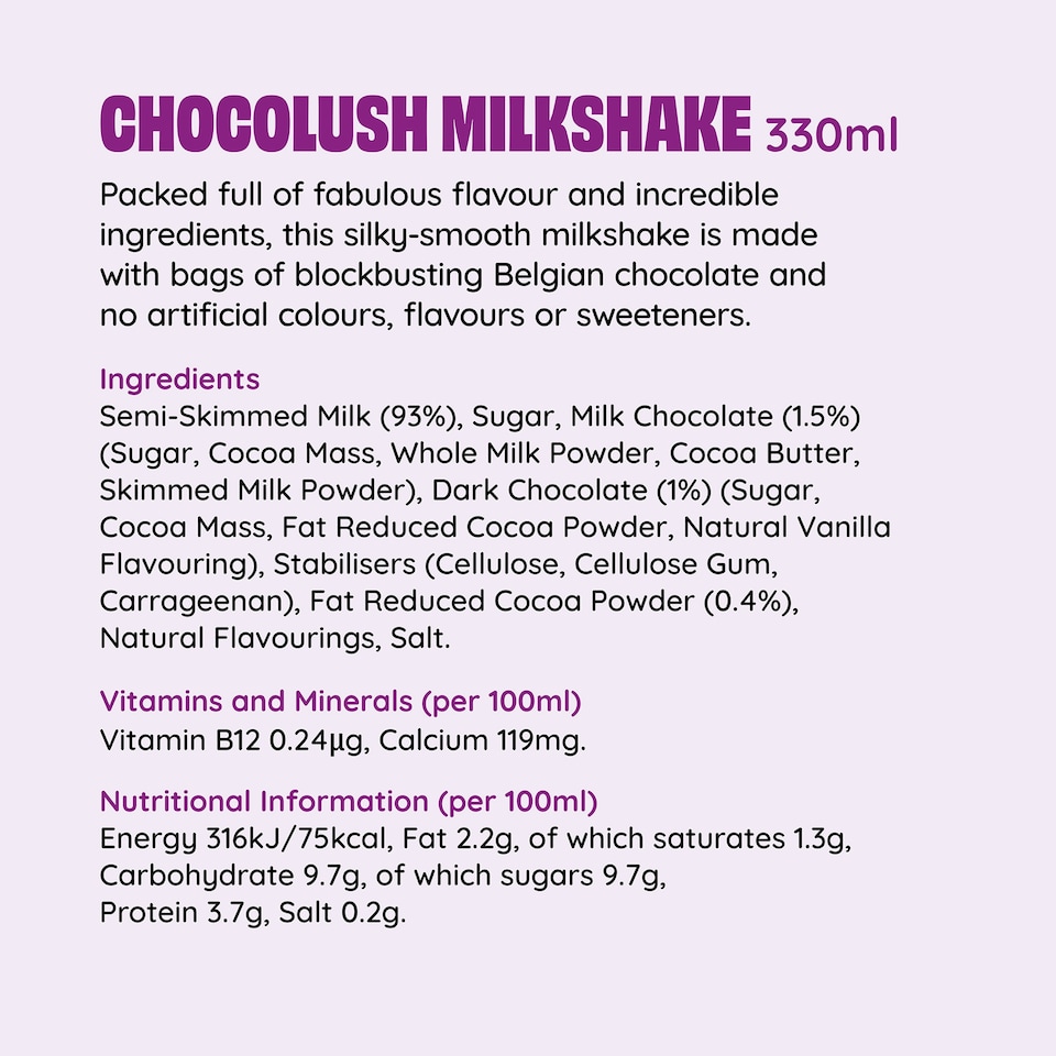 image 1 of SHAKEN UDDER CHOCOLUSH MILK SHAKE 330ML