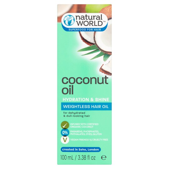 NAT WORLD C/NUT WTR HAIR T/MENT OIL 100ML