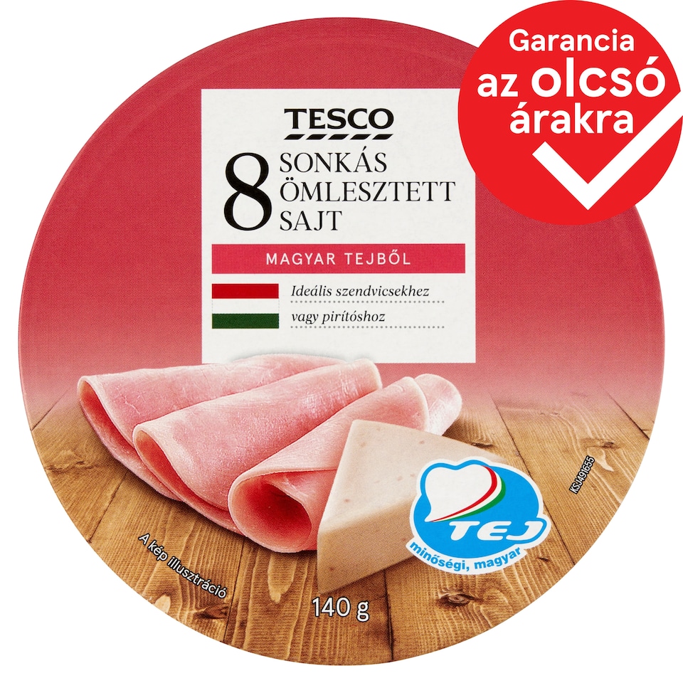 Tesco sonkás ömlesztett sajt 8 db 140 g