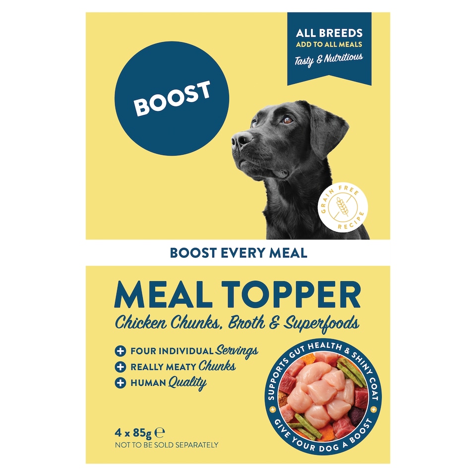 BOOST DOG Meal Topper, Chicken with Superfoods 4 x 85g