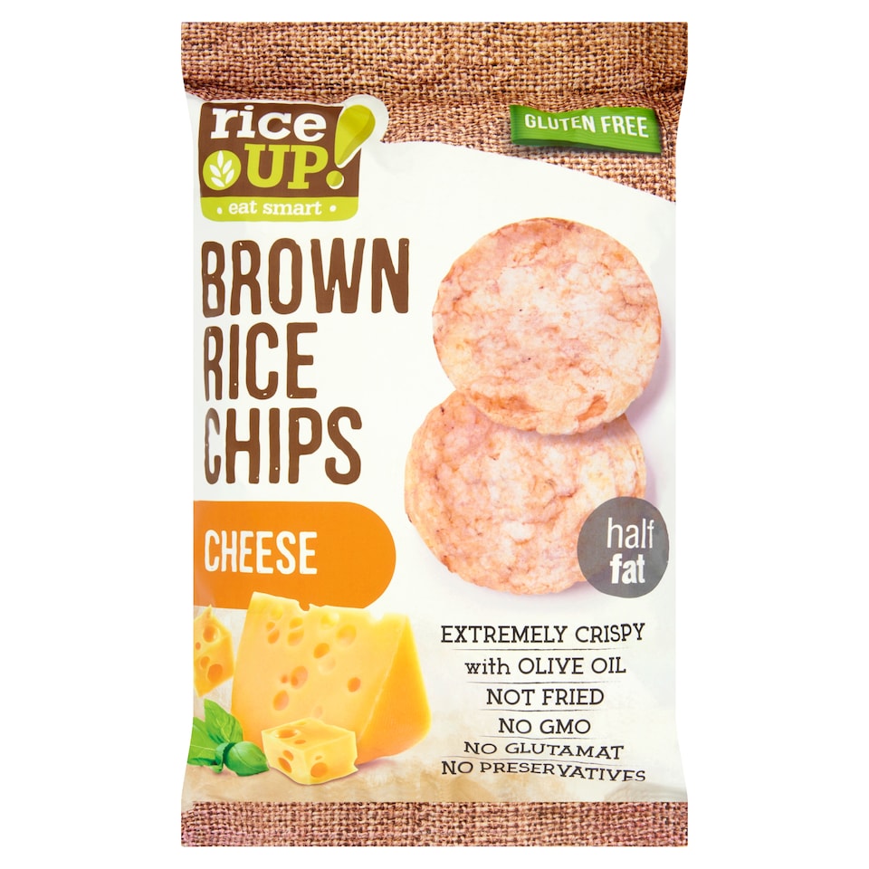 image 1 of RiceUp! Eat Smart Brown Whole Grain Rice Chips with Cheese 60 g