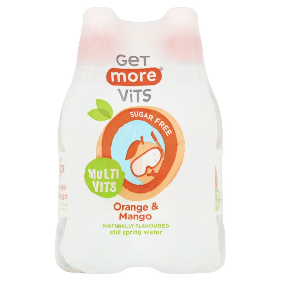 Get More Vitamins Orange & Mango Spring Water 4X330ml