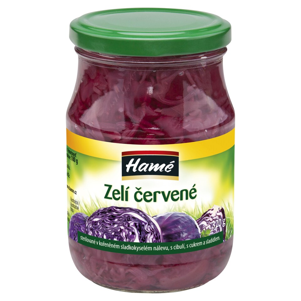 Hamé Zelí červené pasterované v kořeněném sladkokyselém nálevu 320g