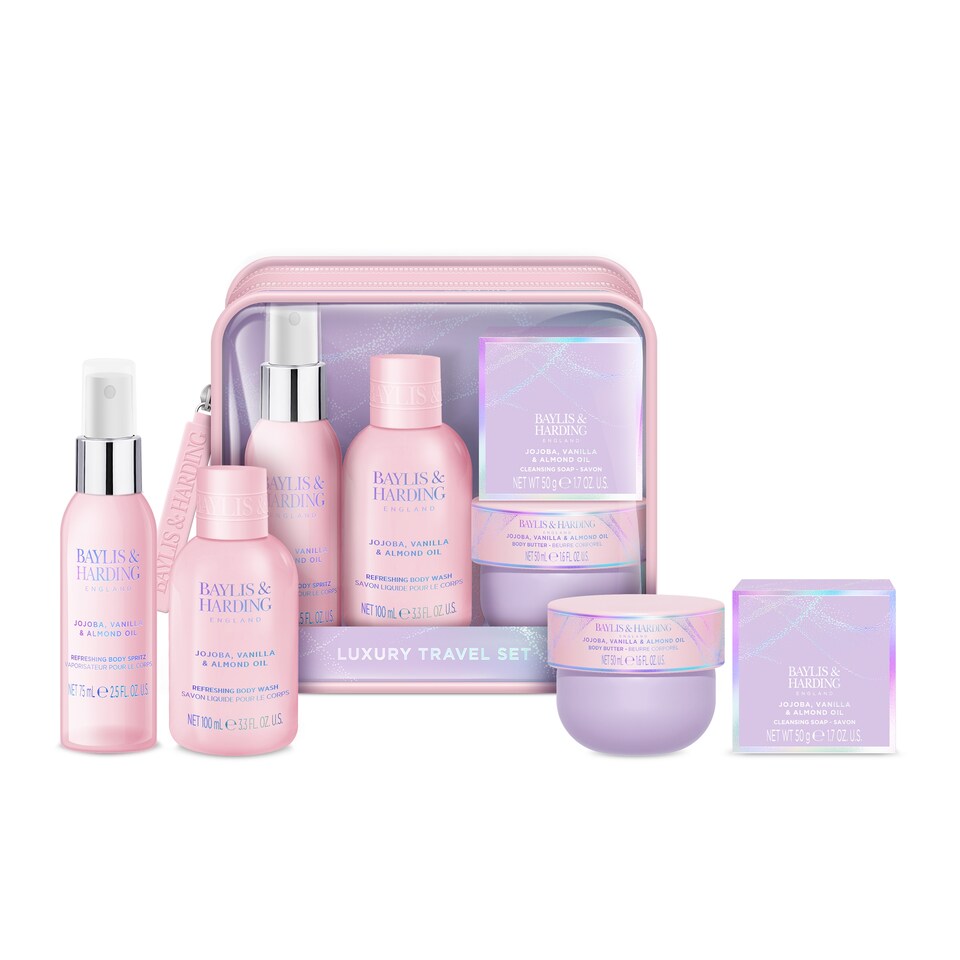 image 1 of Baylis & Harding Jojoba Vanilla & Almond Oil Washbag Set