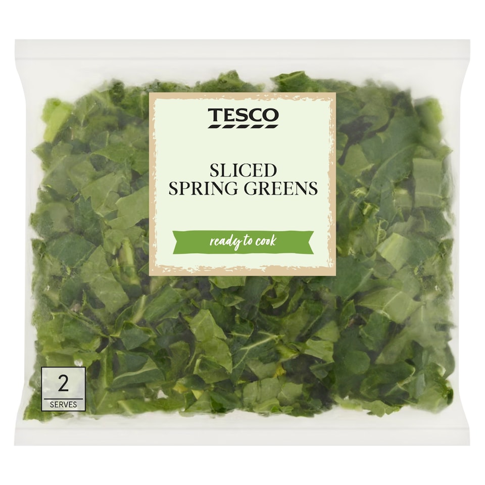 Tesco Sliced Spring Greens 200G