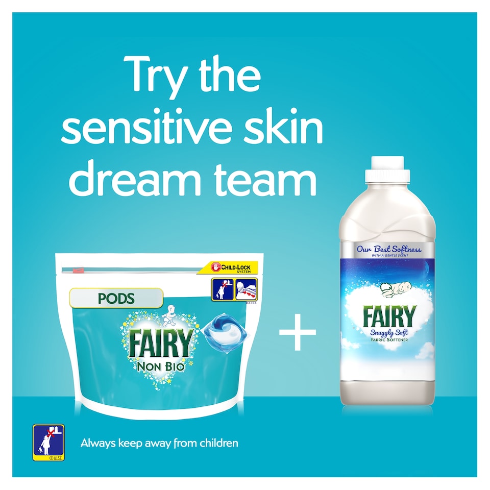 image 1 of Fairy Non Bio Laundry Detergent Liquid Pods 43 Washes 993.3g 