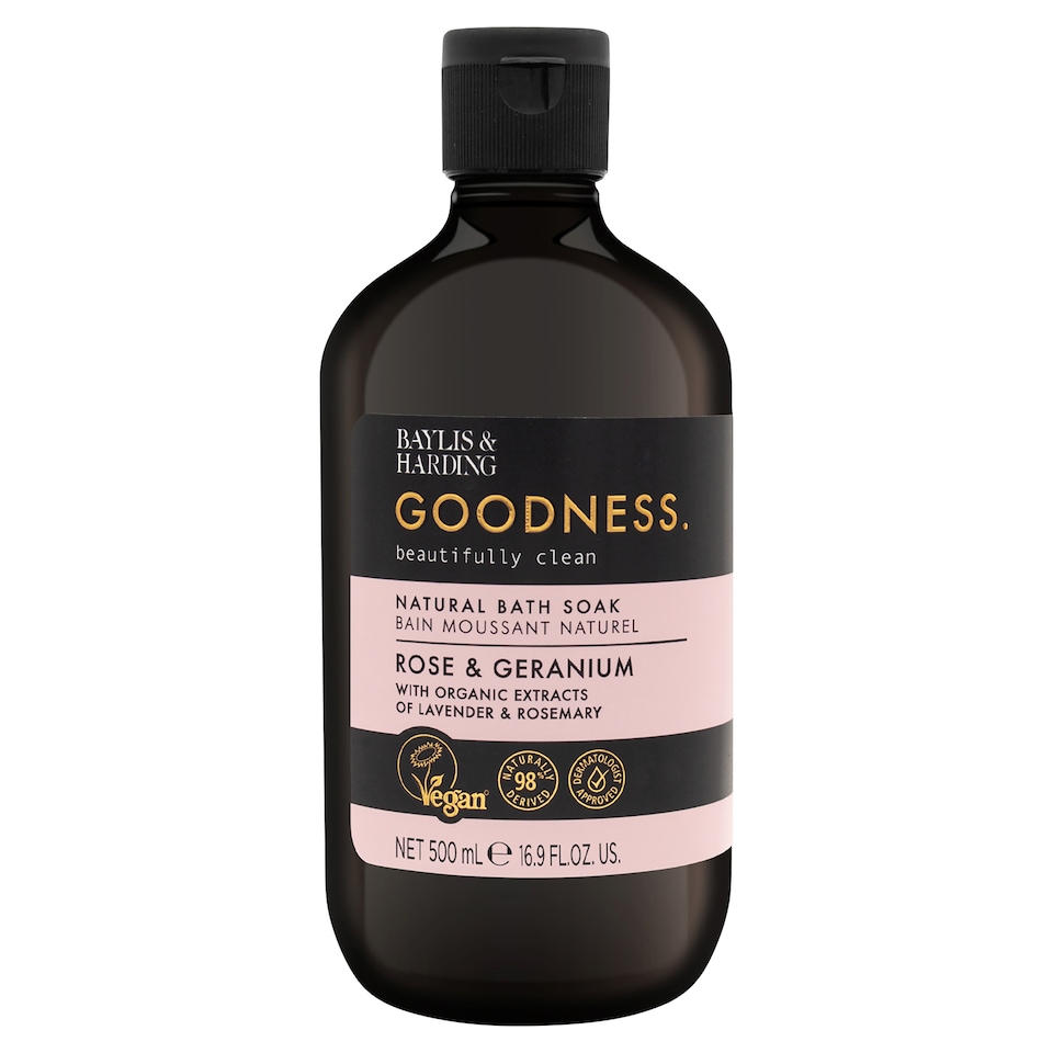 image 1 of Baylis & Harding Goodness Rose & Geranium Bath Soak 500Ml
