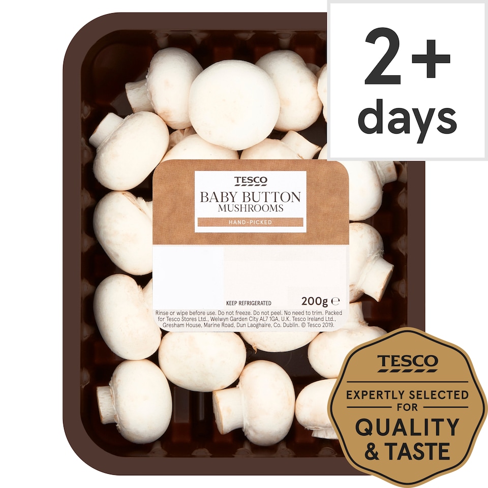 Tesco Baby Button Mushrooms 200G