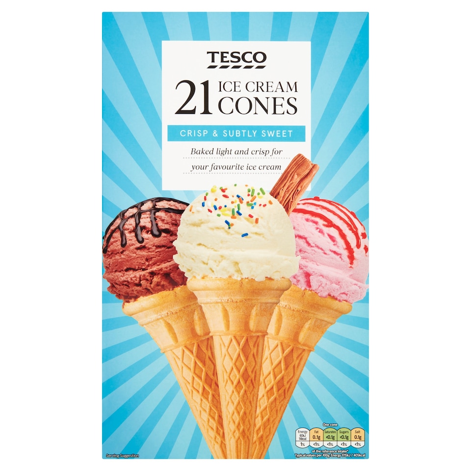 Tesco Ice Cream Cones 21 Pack