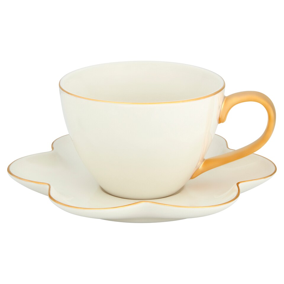 Tesco Shaped Daisy Cup & Saucer