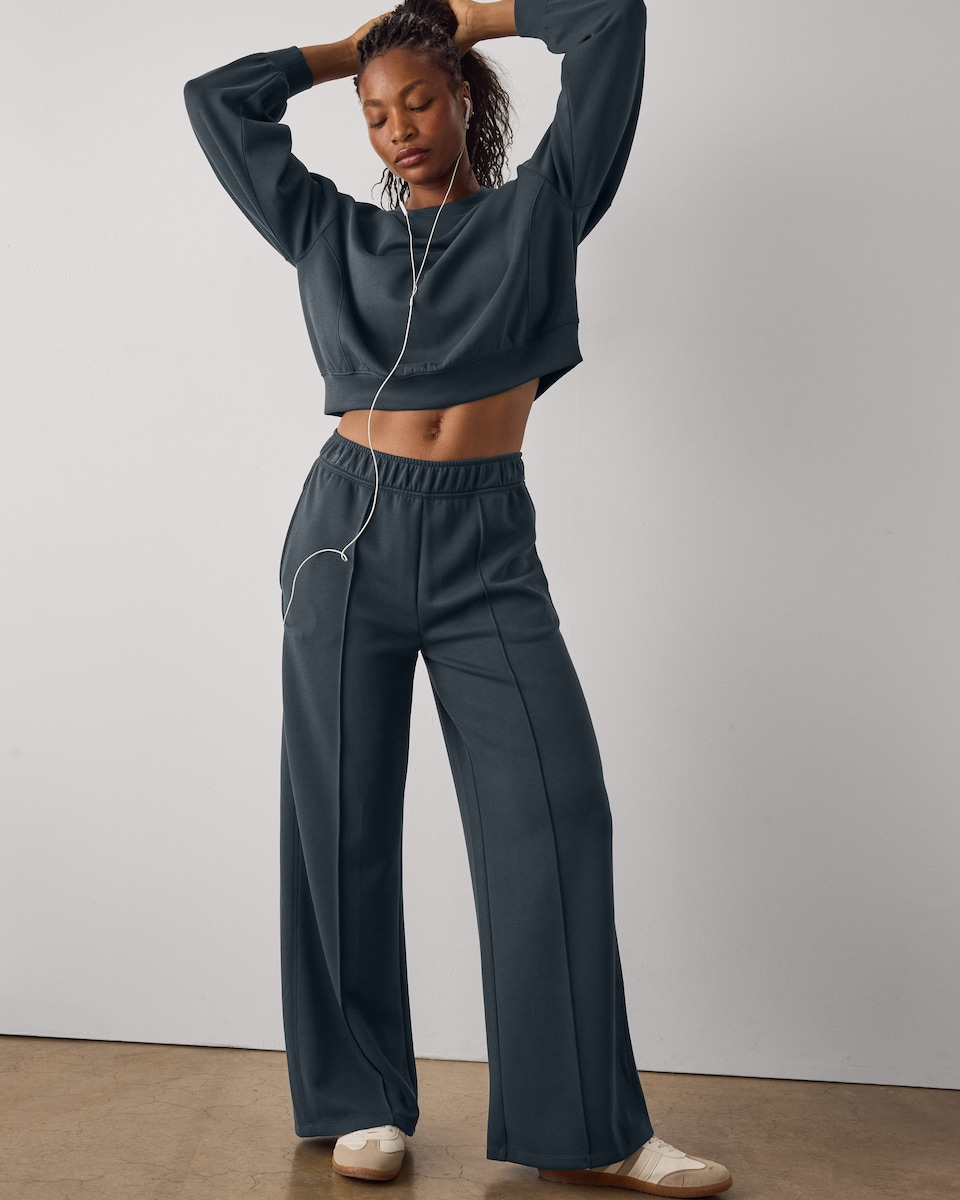 image 1 of F&F Active Wide Leg Joggers in Grey
