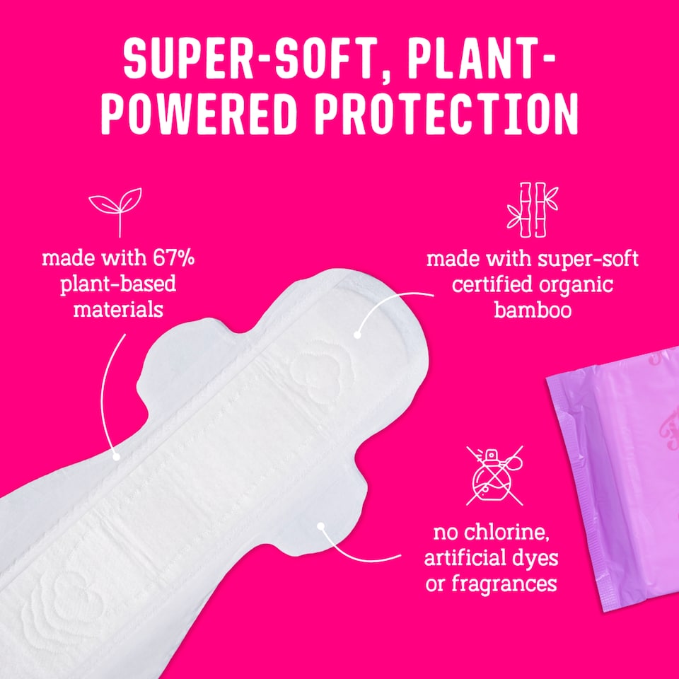 image 1 of Flo Bamboo Extra Long Period Pads with Wings (10 Pads)