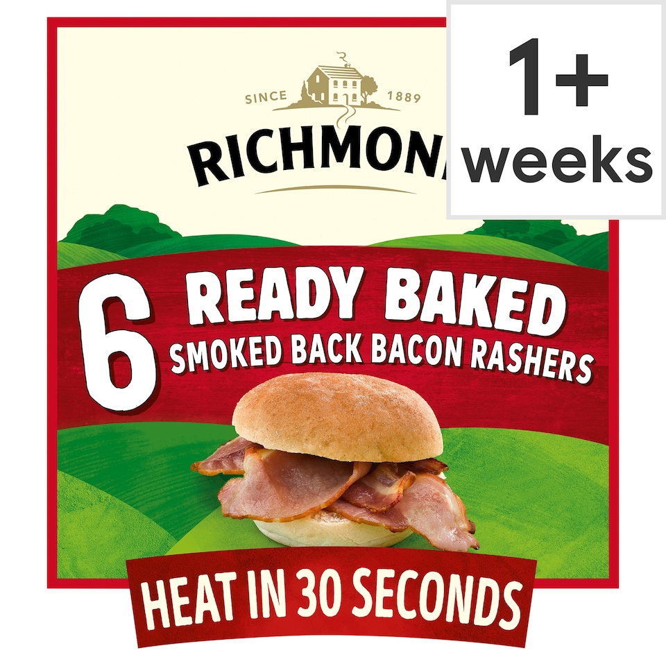 Richmond Ready Baked 6 Smoked Back Bacon Rashers 75g