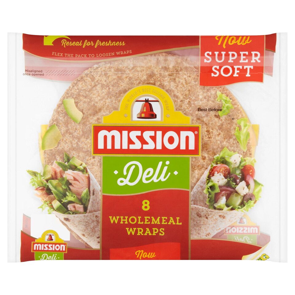 Mission Deli. Wraps Wholemeal 8 Pack Tesco Groceries