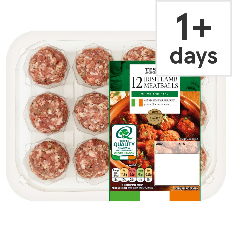 Tesco 12 Irish Lamb Meatballs 240g