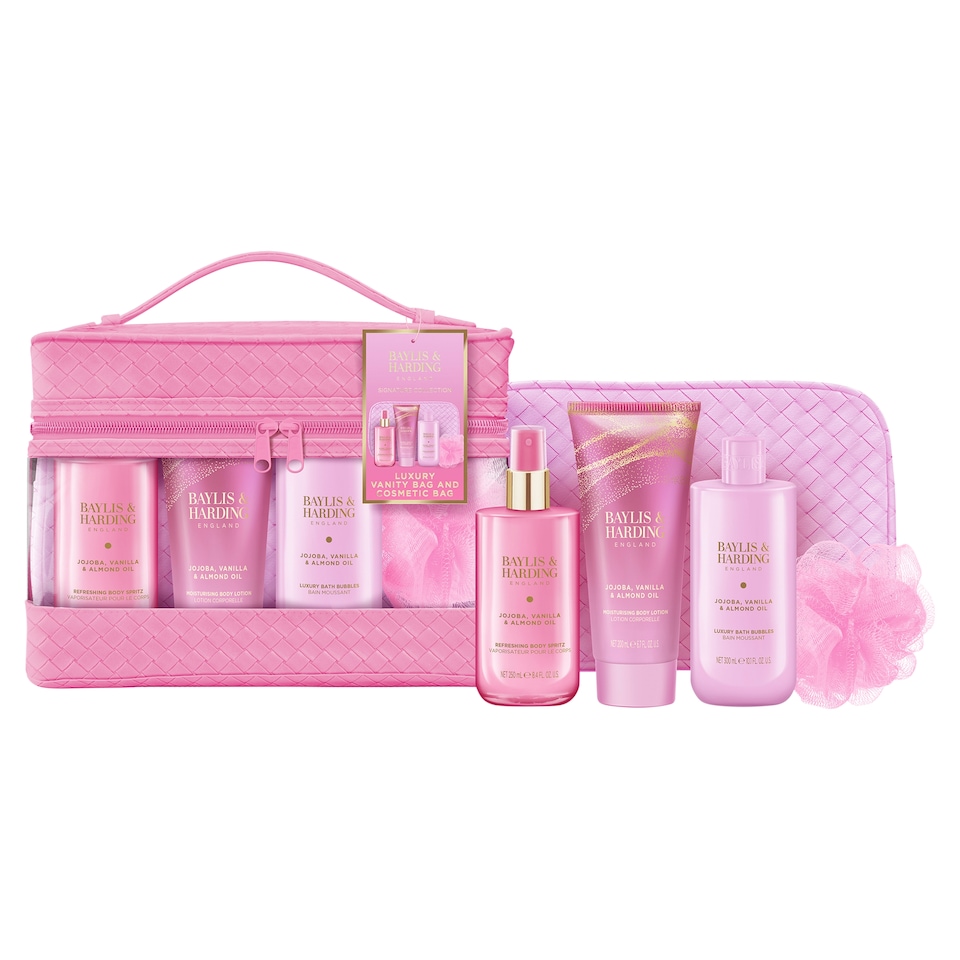 image 1 of Baylis & Harding Jojoba, Vanilla & Almond Oil Luxury Vanity Bag Gift Set
