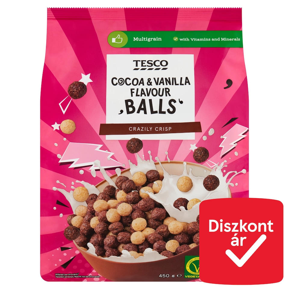 Tesco Balls Cocoa & Vanilla Flavour Crazily Crisp 450 g