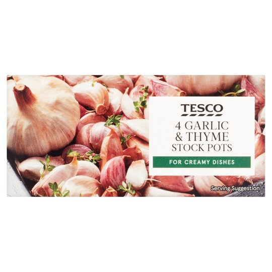 Tesco Roasted Garlic & Thyme Stock Pots 112G Tesco Groceries