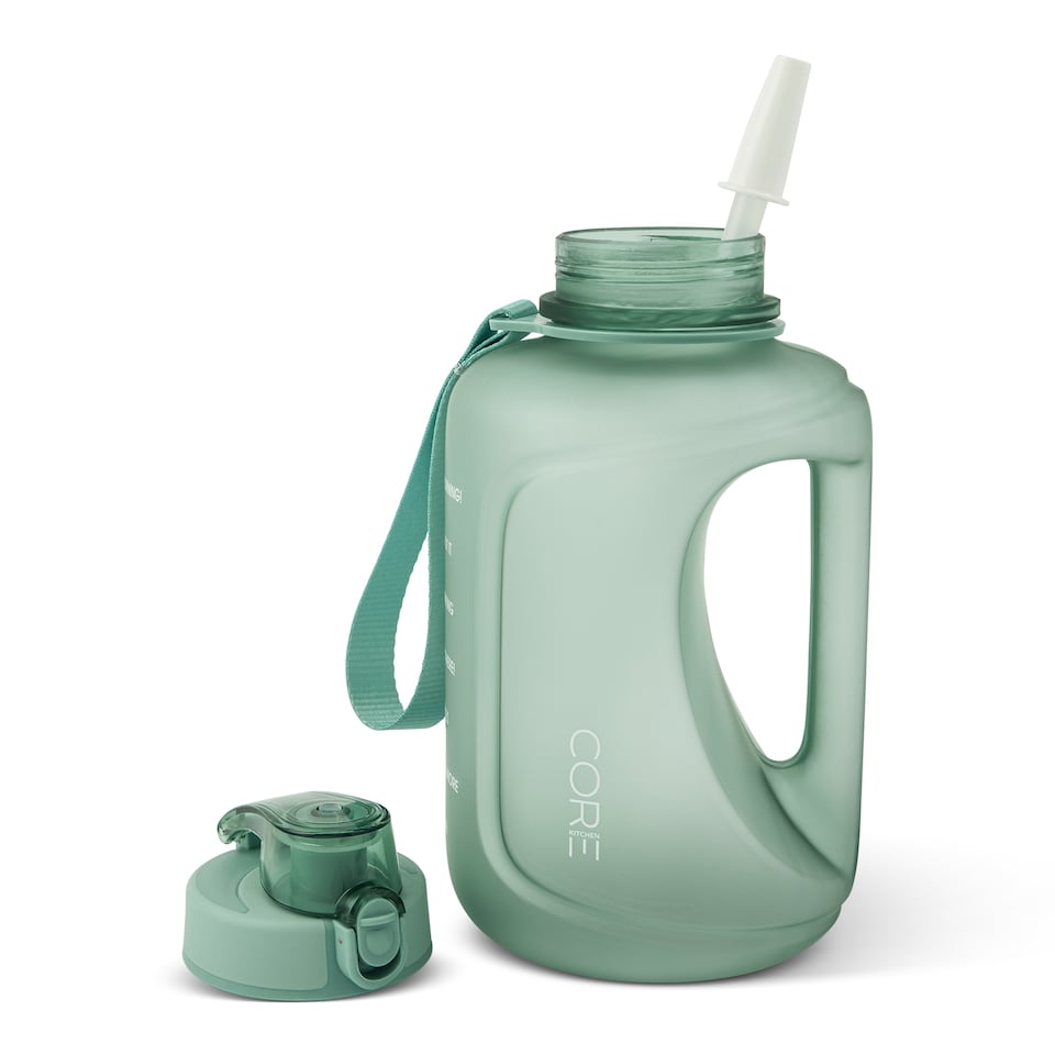 image 1 of Core Kitchen Green Plastic Barrel Water Bottle 1.5L