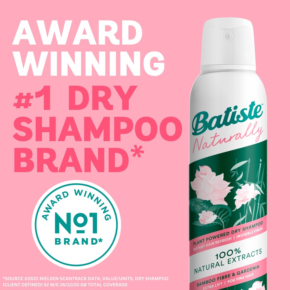 image 1 of Batiste Naturally Dry Shampoo Bamboo Gardenia 200Ml