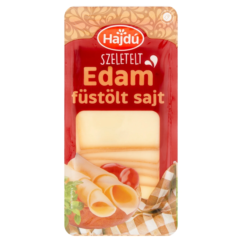 Hajdú félzsíros, félkemény, szeletelt, füstölt Edam sajt 100 g  1. kép