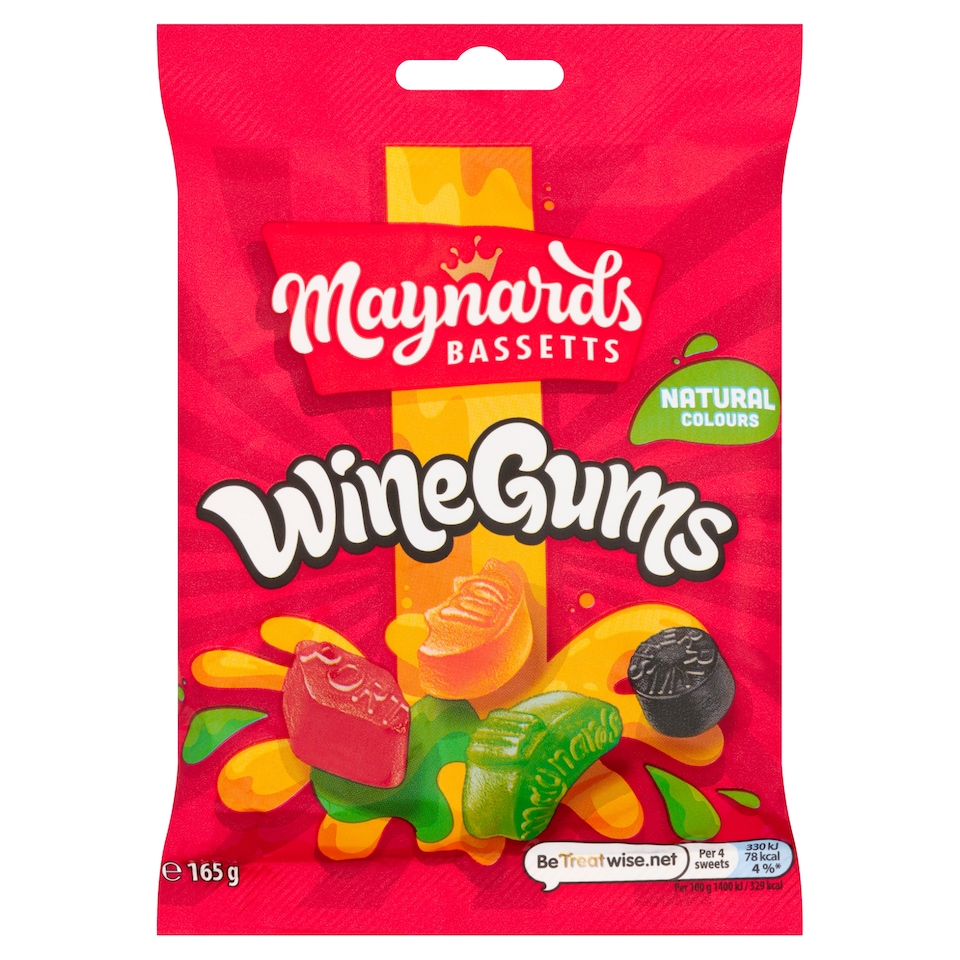 Maynards Bassetts Wine Gums Sweets Bag 165g