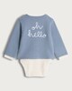 image 2 of F&F Baby 3-Piece Cotton Rich Cardigan, Bodysuit and Legging Set in Blue