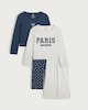 image 4 of F&F Girls 2-Pack Cotton Rich Paris Dance Club Pyjama Set in Navy