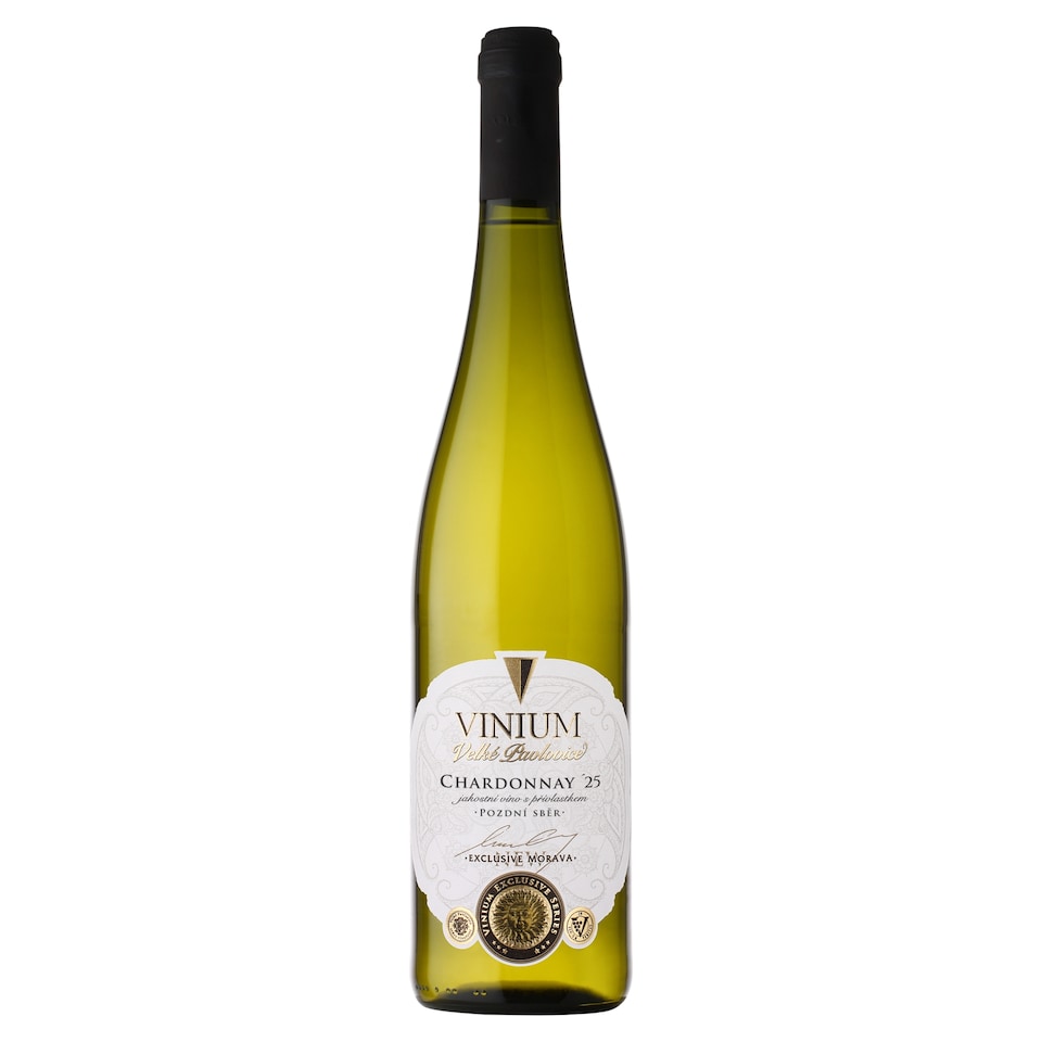 Vinium Chardonnay jakostní víno s přívlastkem pozdní sběr bílé polosuché 0,75l