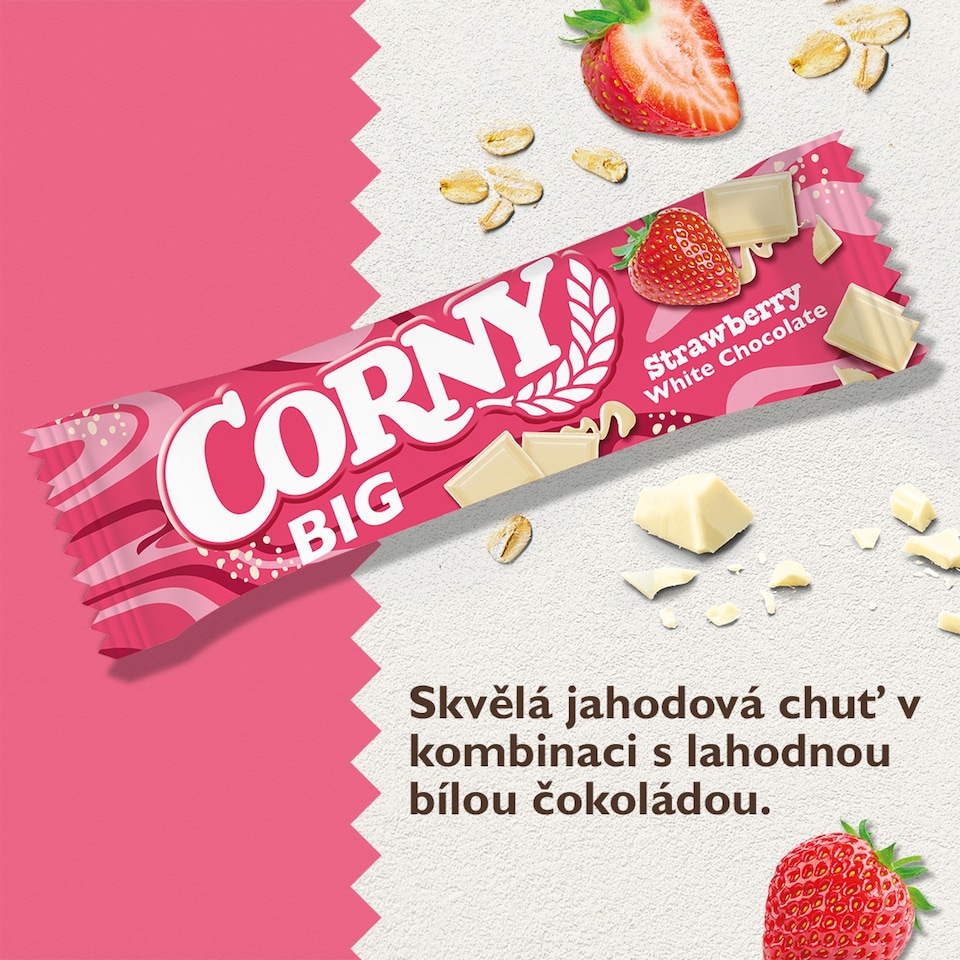 Obrázek 1 pro produkt Corny BIG cereální tyčinka jahoda-bílá čokoláda 40g