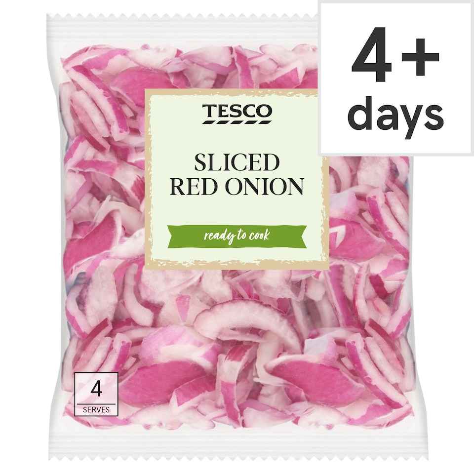 Tesco Sliced Red Onion 180G