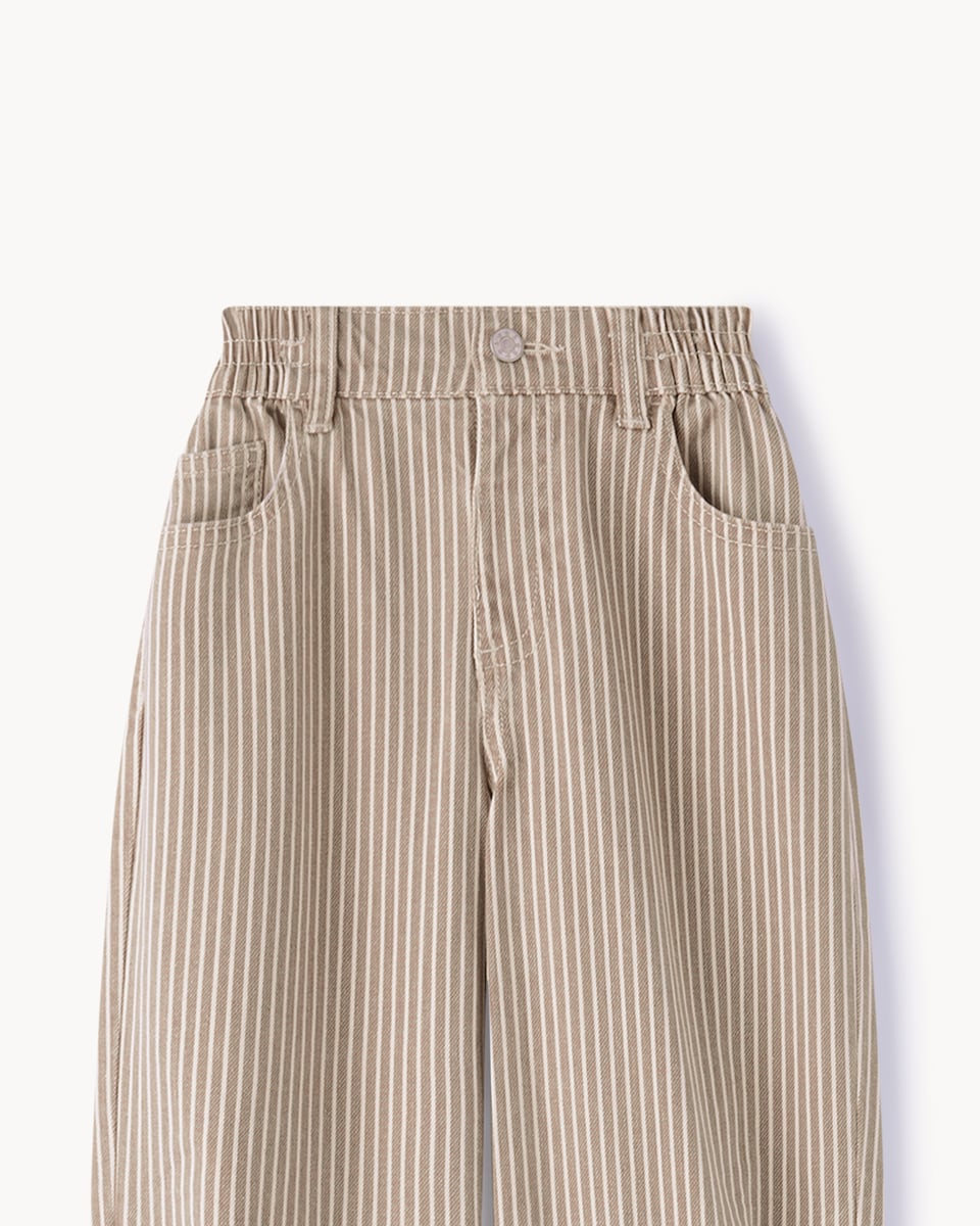 image 1 of F&F Boys Cotton Rich Sweatshirt and Striped Jeans Set in Brown