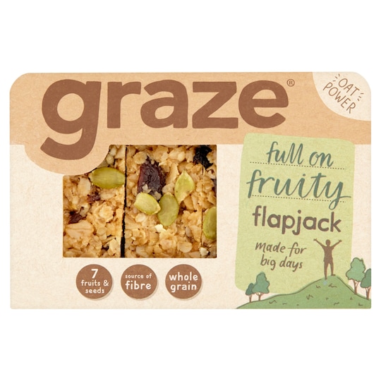 GRAZE ORIGINAL FRUITY FLAPJACK 53G Tesco Groceries