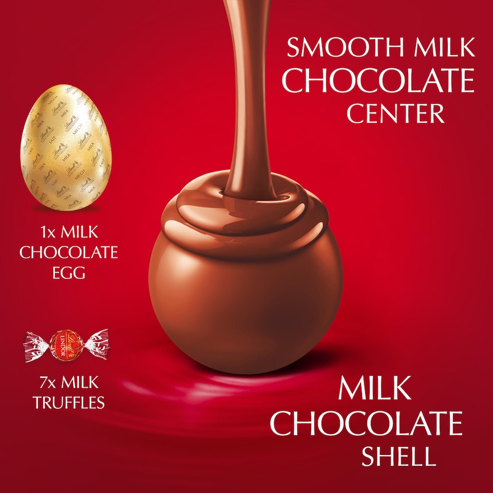 image 1 of Lindt Lindor Milk Chocolate Egg with Milk Truffles 183g