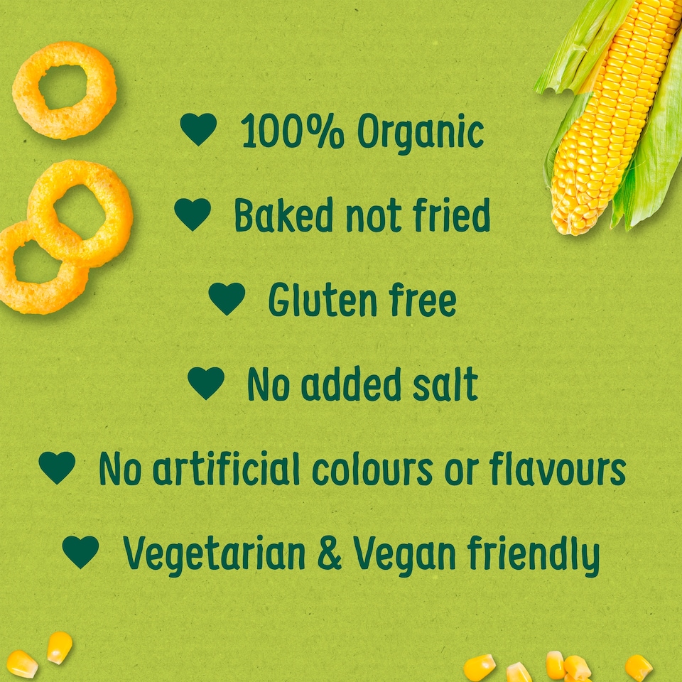 image 1 of Organix Melty Sweetcorn Rings 20g 
