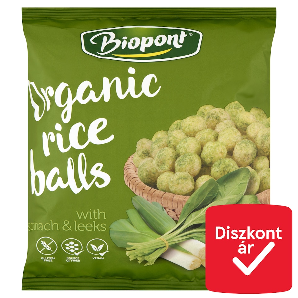 Biopont Organic Rice Balls with Spinach & Leeks 60 g