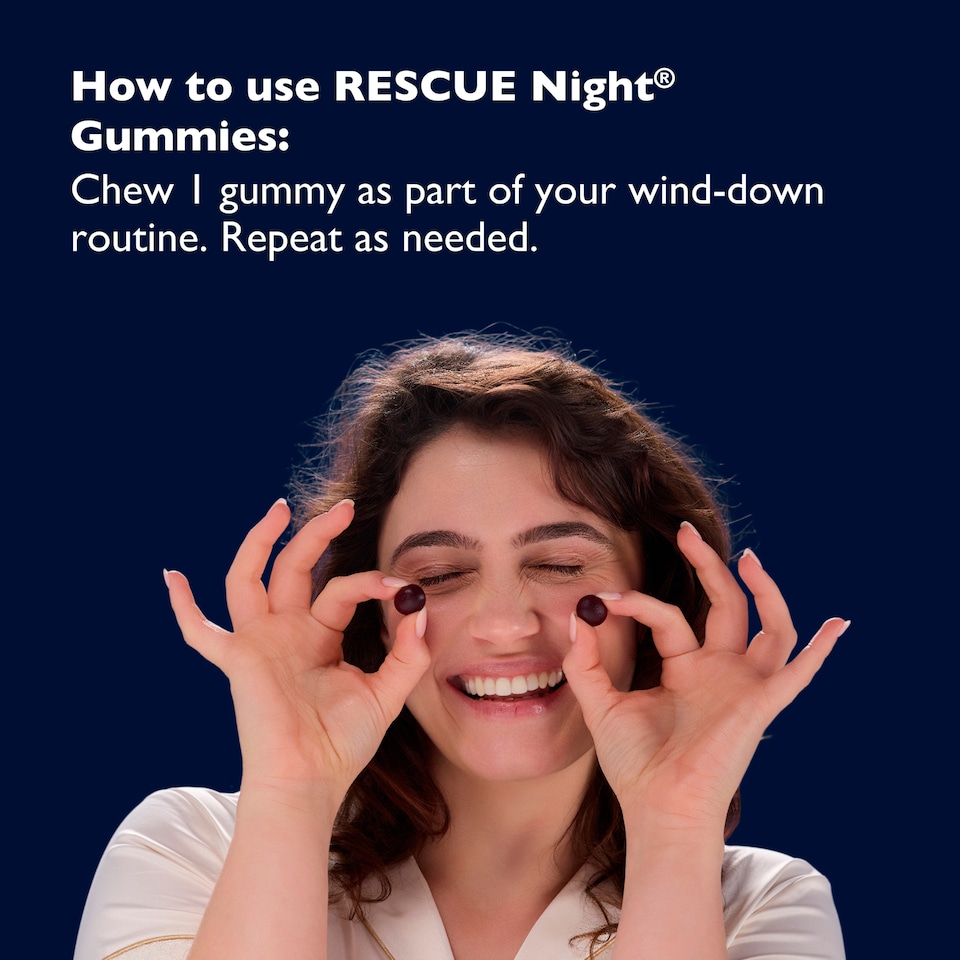 image 1 of Bach Rescue Night Raspberry Sleep Aid Gummies 60s