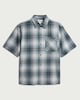 image 4 of RDA Pure Cotton Check Short Sleeve Shirt in Blue