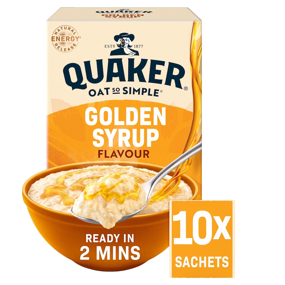 image 1 of Quaker Oat So Simple Porridge Sachets - Golden Syrup 10x36g