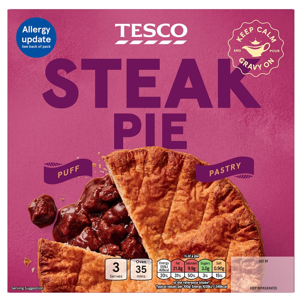 Tesco Steak Puff Pastry Pie 500g