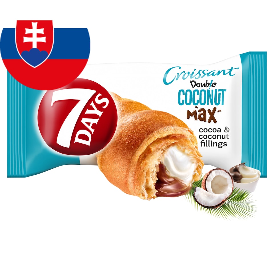 7 Days Double Max Coconut Croissant with Cocoa and Coconut Filling 80 g