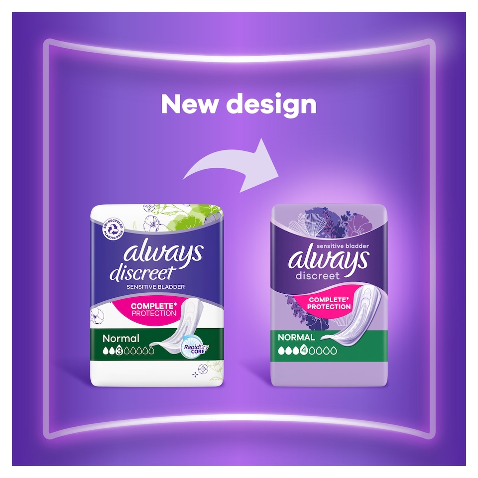 image 1 of Always Discreet Normal Incontinence Pads 12 Pack