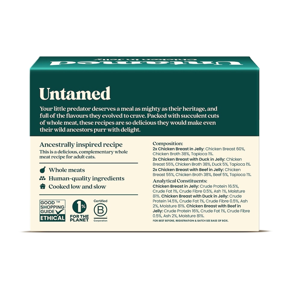 image 1 of Untamed Chicken Selection Box in Jelly Cat Food 6 x 75G 