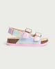 image 1 of F&F Girls Glitter Buckle Strap Sandals in Multi