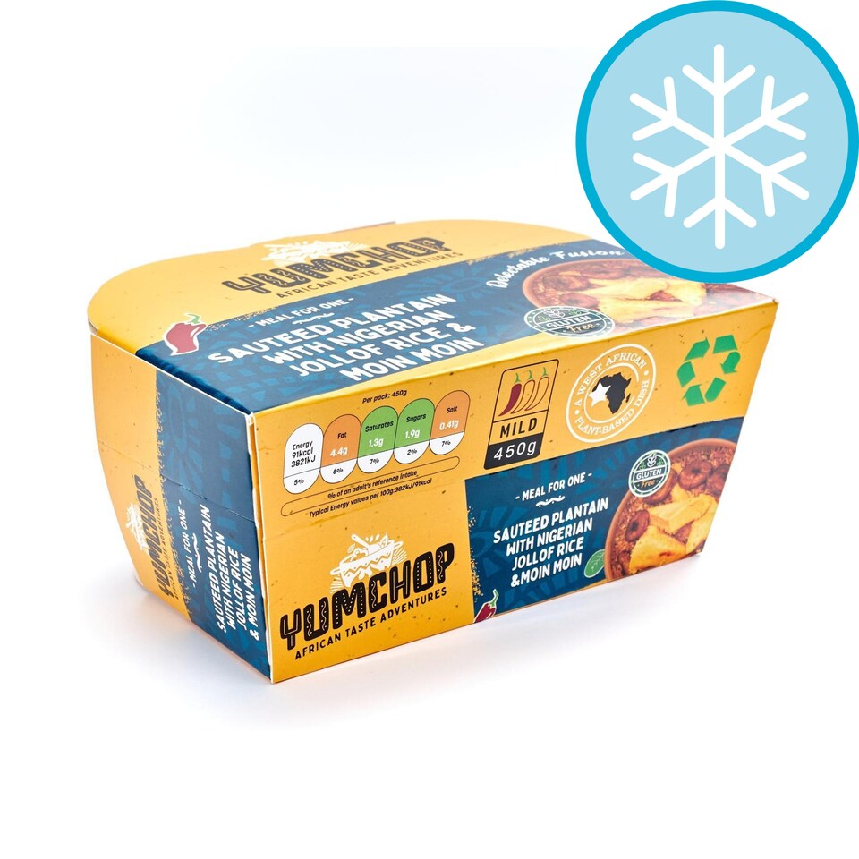 Yumchop Sauteed Plantain with Nigerian Jollof Rice & Beans Cake (Moin-Moin)-450g