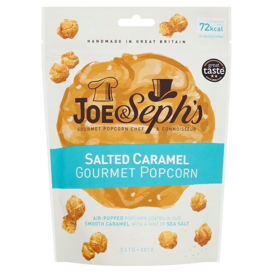 Joe And Seph's S/Crmel With Sea Salt Popcorn 60G Tesco Groceries