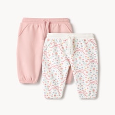 F&F Baby 2-Pack Cotton Rich Joggers in Cream