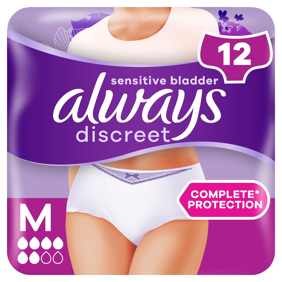 image 1 of Always Discreet Incontinence Pants Normal Medium 12 Pack