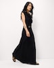 image 1 of F&F Ruched Belted Midi Dress in Black