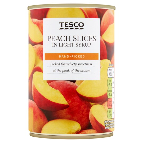 Tesco Peach Slices In Light Syrup 410G Tesco Groceries